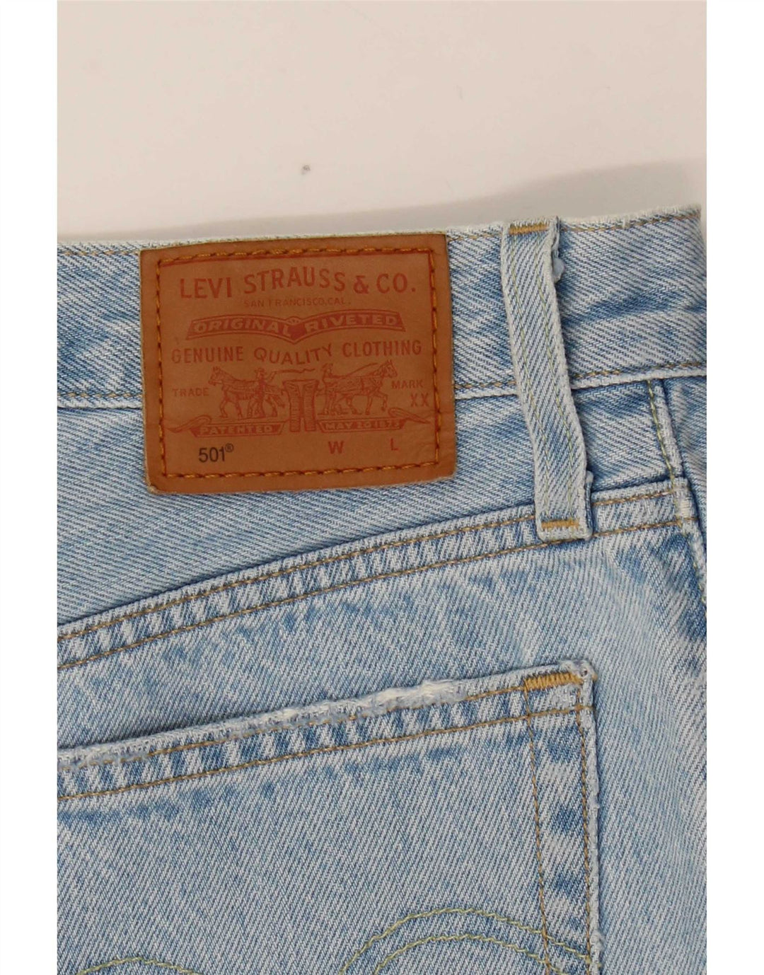 Levi's Damen 501 Distressed Denim Shorts W26 Small Blaue Baumwolle
