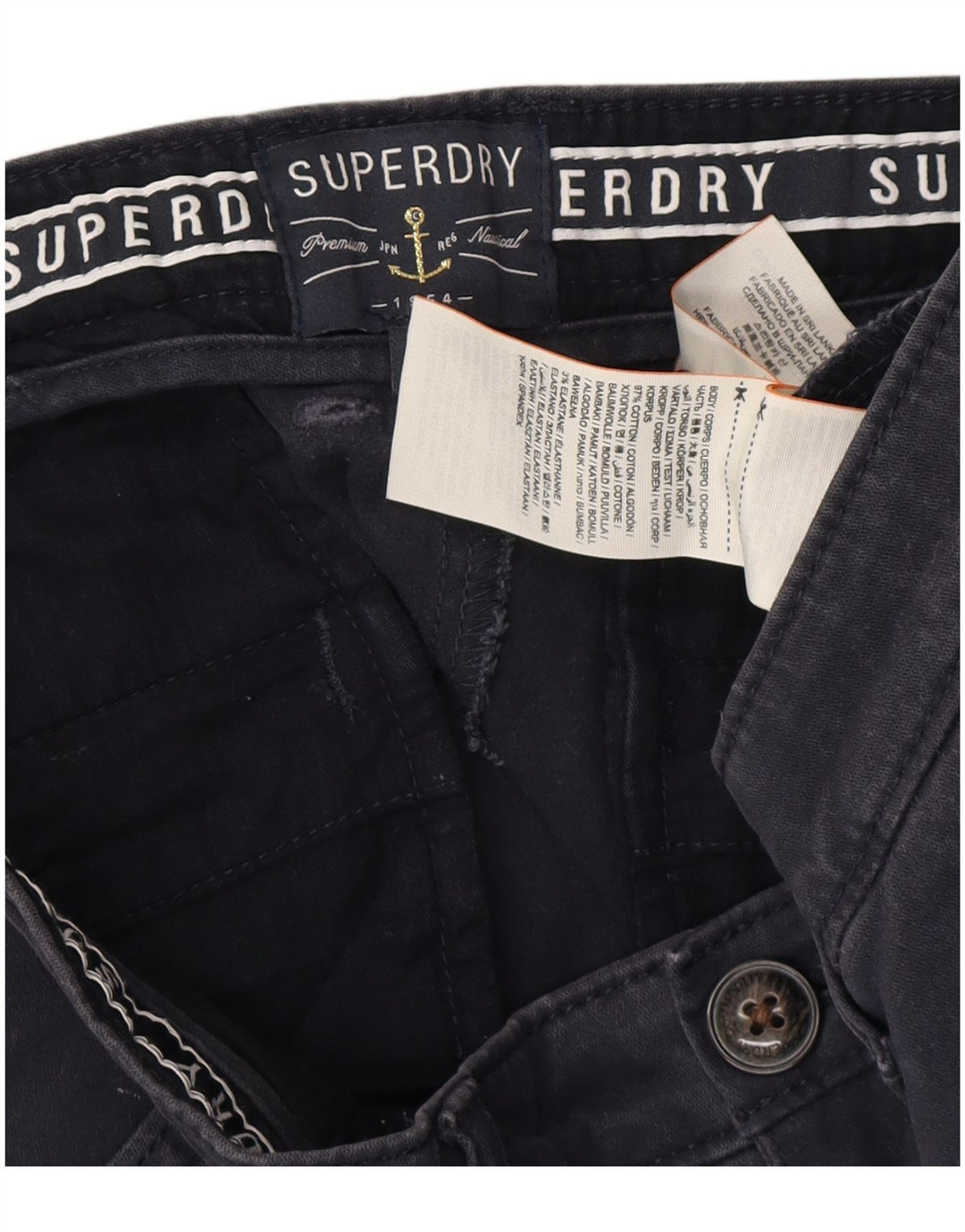 SUPERDRY Chino-Shorts für Damen, Größe S, Größe S, Marineblau, Baumwolle