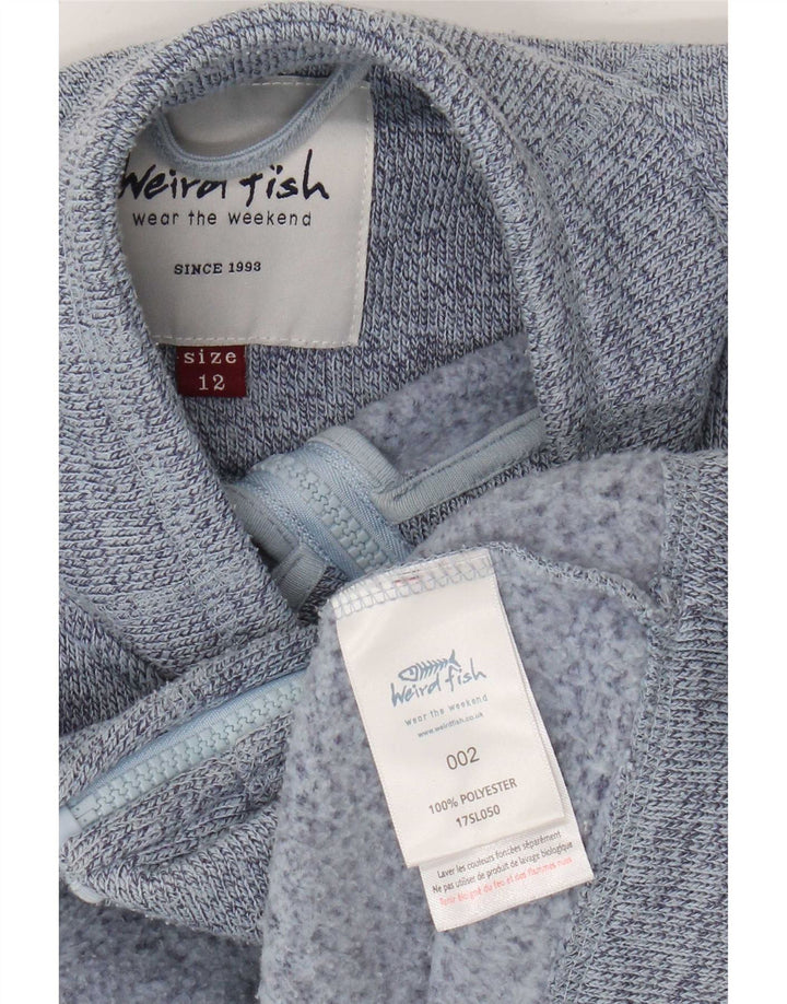 Weird Fish Damen-Trainingsanzug-Top-Jacke, UK 12, mittelblau geflecktes Polyester
