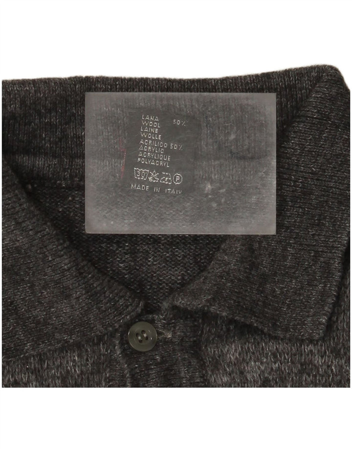 Rinaldi Herren-Pullover mit Rollkragen, mittelgrau, Argyle-/Diamant-Wolle