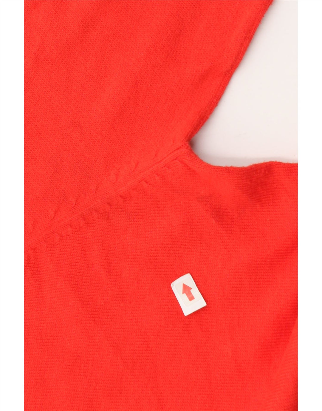 Zara Damen-Pullover mit V-Ausschnitt, UK 12, mittelrote Baumwolle