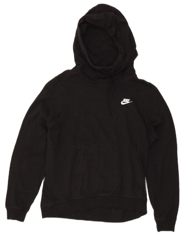 Nike Damen Kapuzenpullover UK 12 Mittelschwarze Baumwolle
