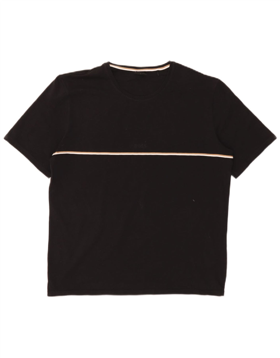Hugo Boss Herren T-Shirt Top Medium Schwarz Baumwolle