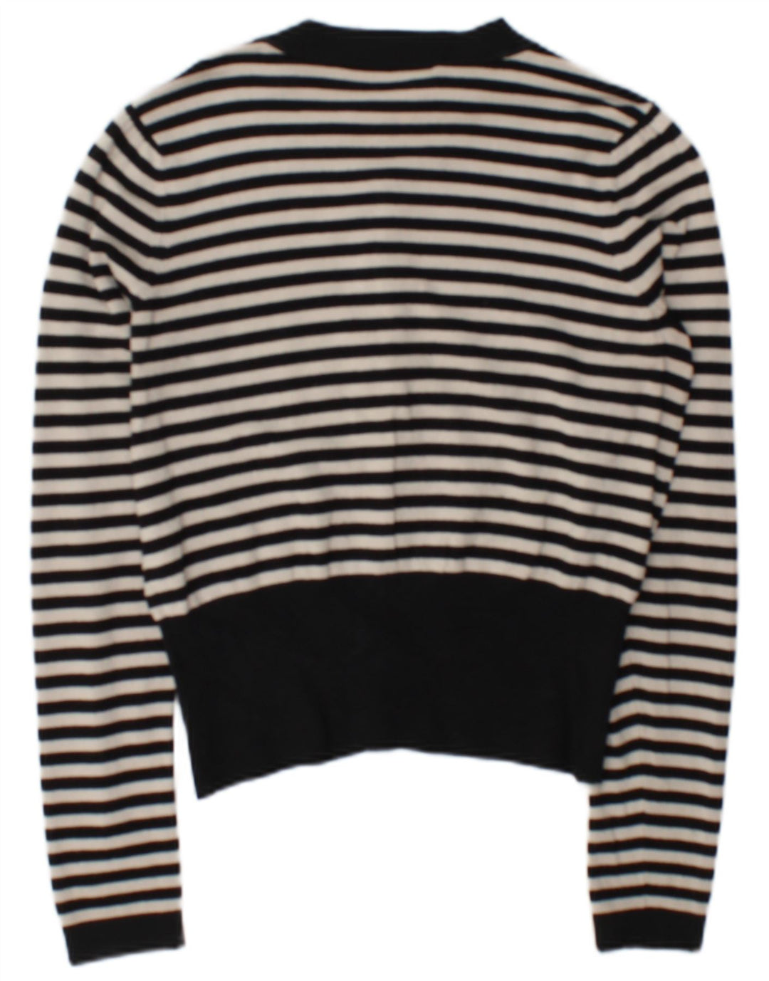 Coast Damen-Cardigan-Pullover UK 12 Mittelschwarz gestreift Viskose