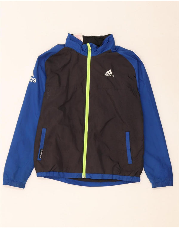 Adidas Windjacke für Jungen, 9–10 Jahre, schwarzes Colourblock-Polyester