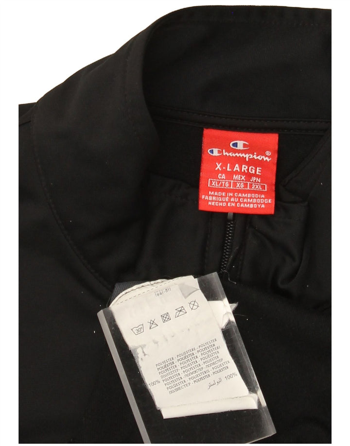 Champion Herren-Trainingsanzug-Top-Jacke XL, schwarzes Colourblock-Polyester