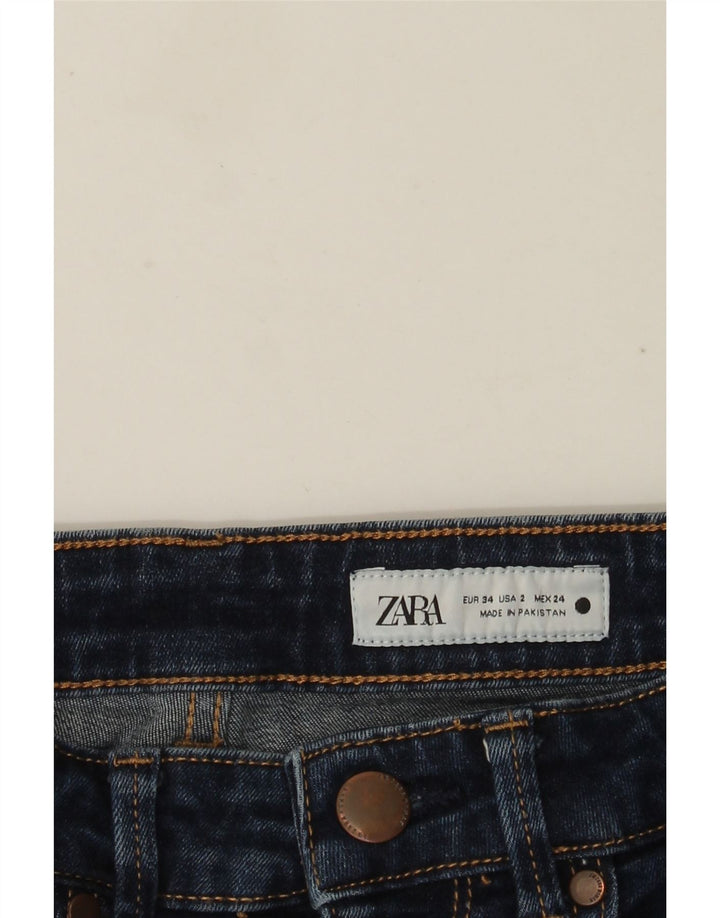 Zara Damen Schlagjeans EU 34 2XS W24 L32 Marineblau