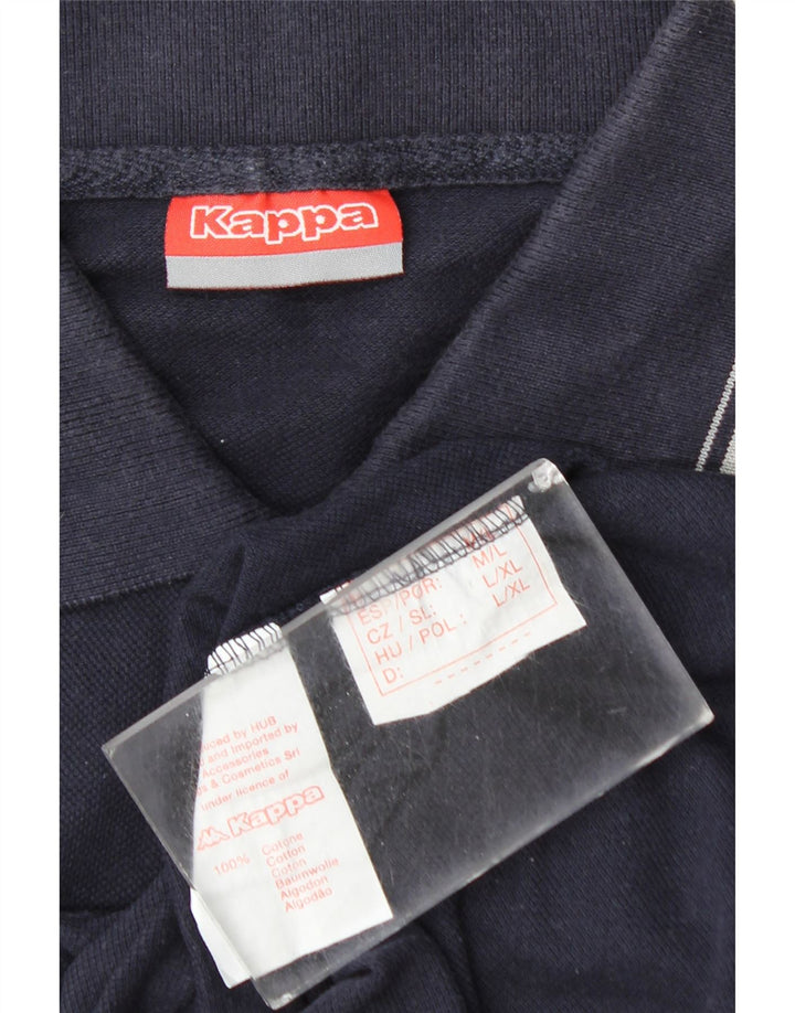 Kappa Herren-Poloshirt, mittelmarineblaue Baumwolle