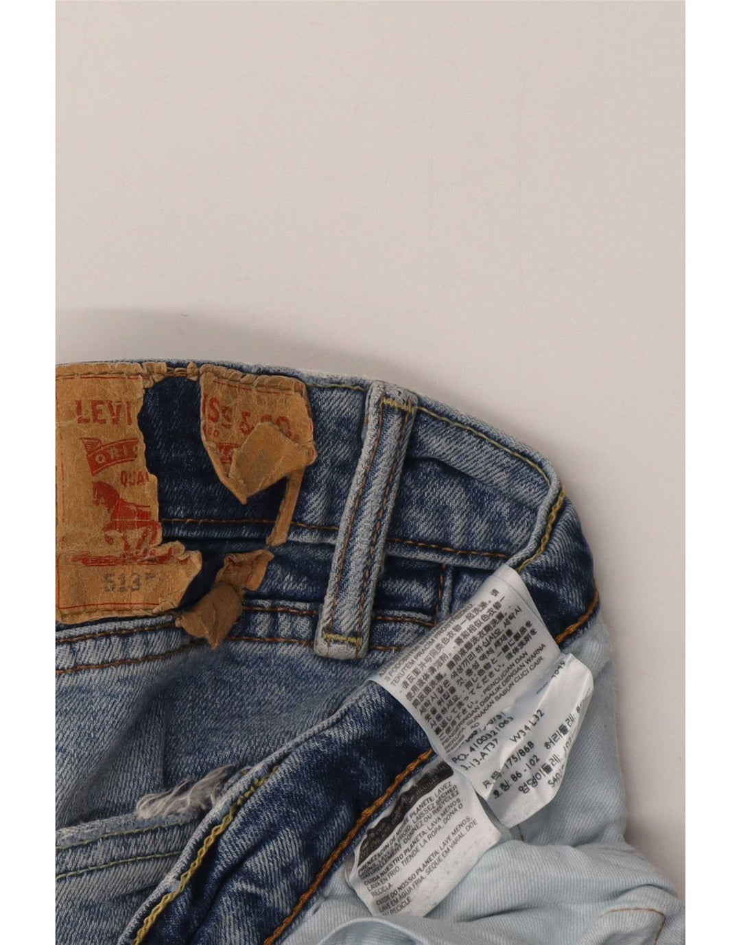 Levi's Herren 513 Slim Straight Jeans W34 L32 Blaue Baumwolle