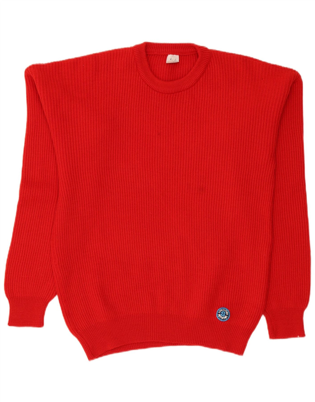 Vintage Herren Pullover mit Rundhalsausschnitt IT 52 Große rote Wolle