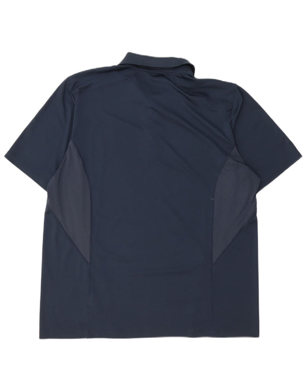 Nike Herren-Poloshirt UK 47/48 2XL Marineblaues Colourblock-Polyester