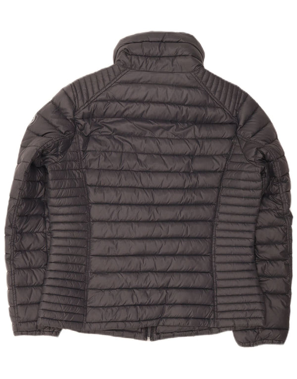 Michael Kors Damen Wattierte Jacke UK 14 Mittelgraues Nylon
