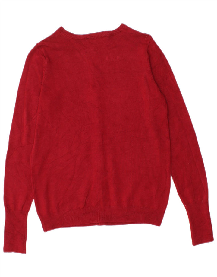 Zara Damen-Cardigan-Pullover UK 8 Kleine rote Viskose