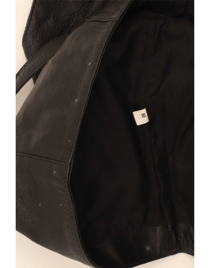 Vintage Herren Lederweste IT 50 Medium Schwarz