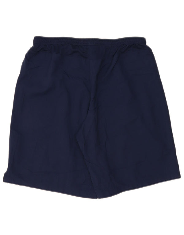 Nike Damen Dri Fit Graphic Sport Shorts UK 14 Large Marineblau Polyester