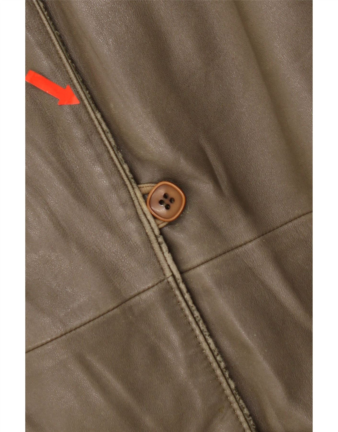 Vintage Damen Lederjacke IT 44 Medium Khaki Leder