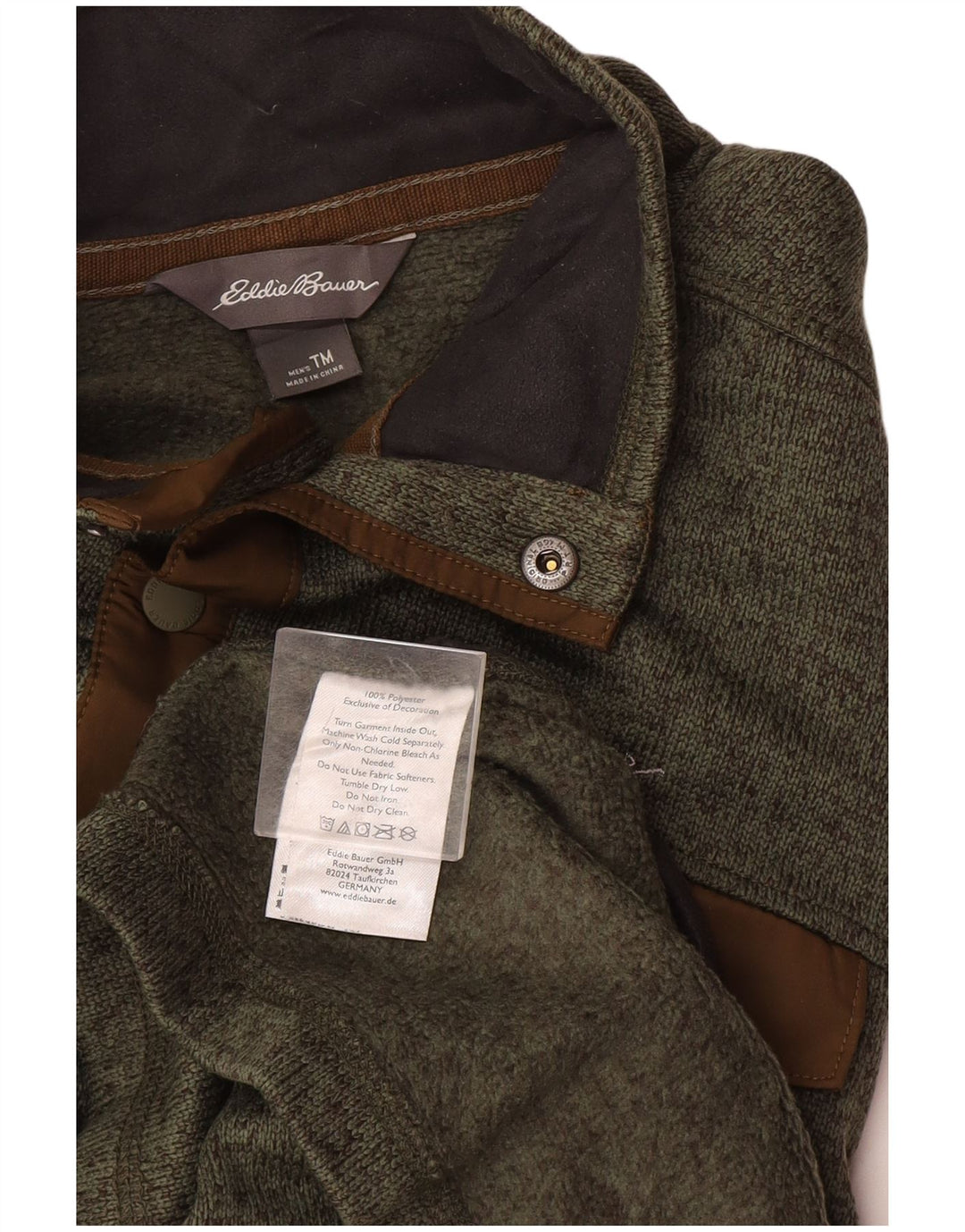 Eddie Bauer Herren-Sweatshirt mit Knopfleiste, mittelgroß, Khaki-meliert