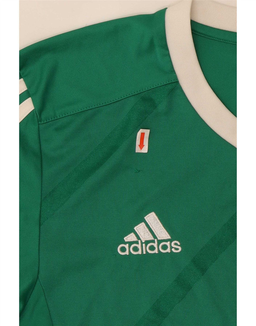 Adidas Herren-Top, langärmelig, klein, grün gestreift, Polyester