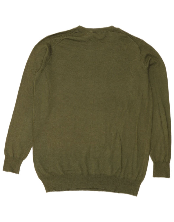 Zara Damen-Pullover mit Rundhalsausschnitt, UK 14, mittleres Khaki, Polyester