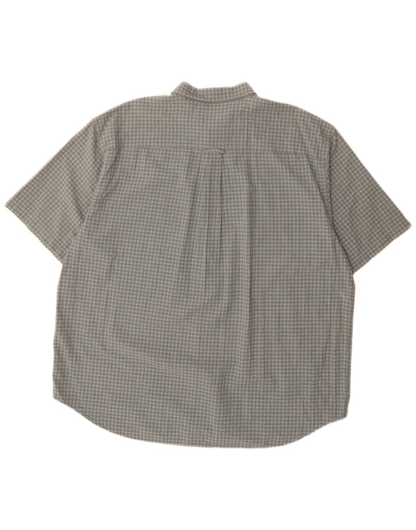 Eddie Bauer Herren Kurzarmhemd 2XL Grau Gingham Baumwolle