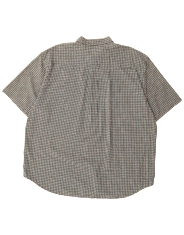 Eddie Bauer Herren Kurzarmhemd 2XL Grau Gingham Baumwolle