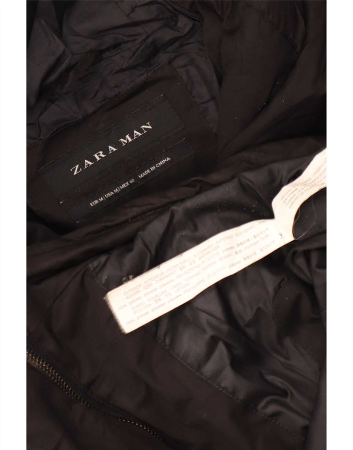 Zara Herren-Jacke mit Kapuze, gepolstert, UK 38, Mittelschwarz, Polyester