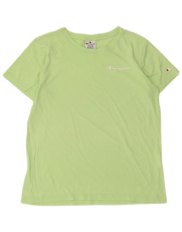 Champion Damen T-Shirt Top UK 12 Mittelgrüne Baumwolle