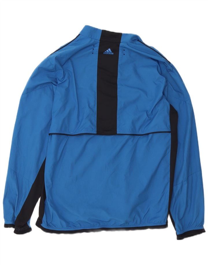 Adidas Herren Clima Proof Trainingsanzug-Top-Jacke Mittelblau Farbblock