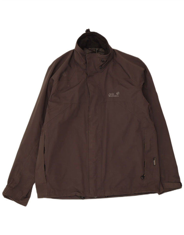 Jack Wolfskin Herren Regenjacke UK 40/42 Large Grau Polyamid