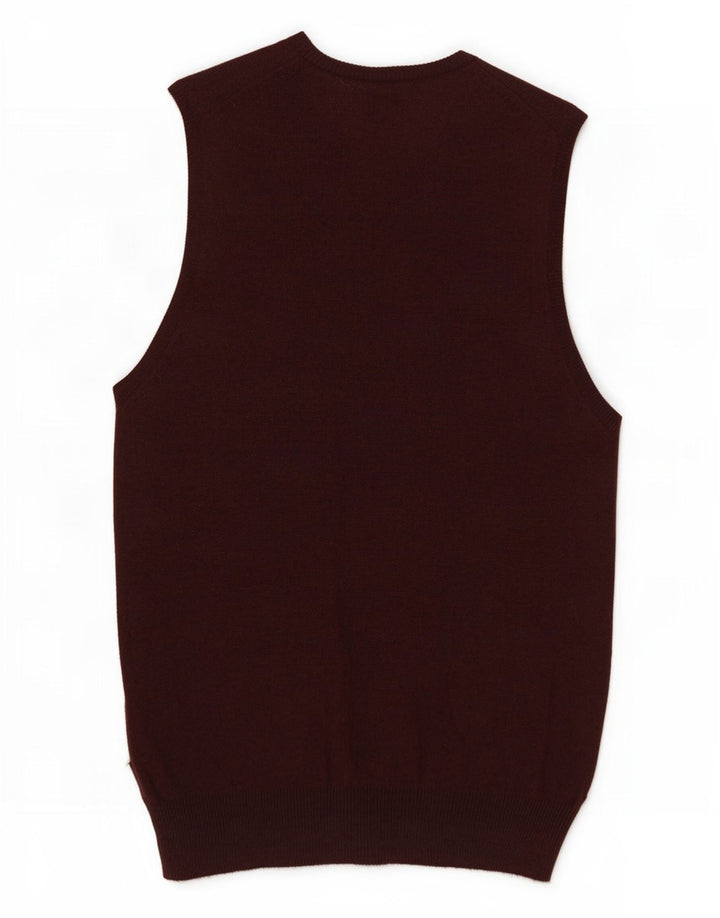 Marks & Spencer Herren Weste Tank Top Medium Burgund Wolle