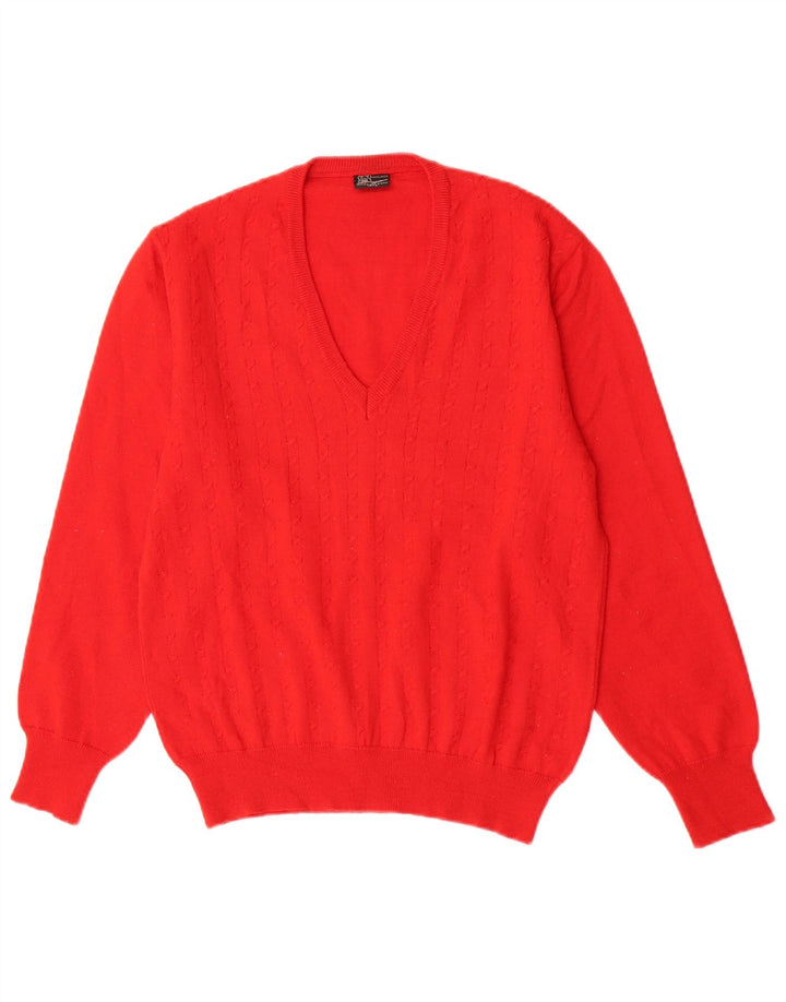 Mapier Damen-Pullover mit V-Ausschnitt, UK 14, mittelrote Wolle