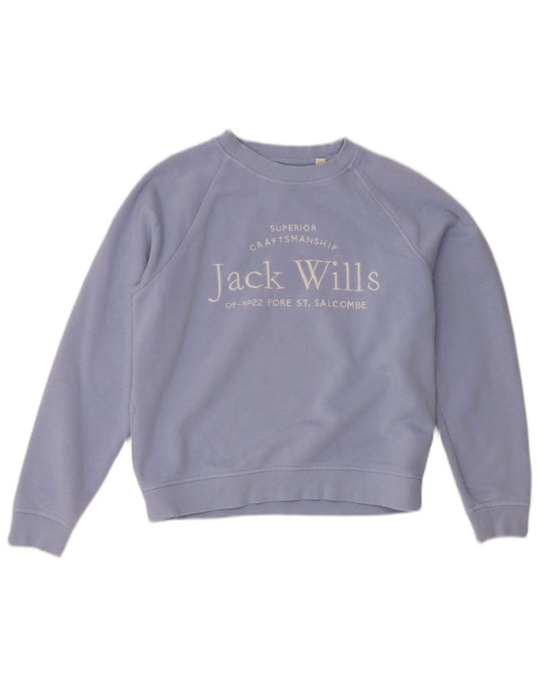 Jack Wills Damen-Sweatshirt in Übergröße mit Grafik, UK 6, XS, Blau, Baumwolle