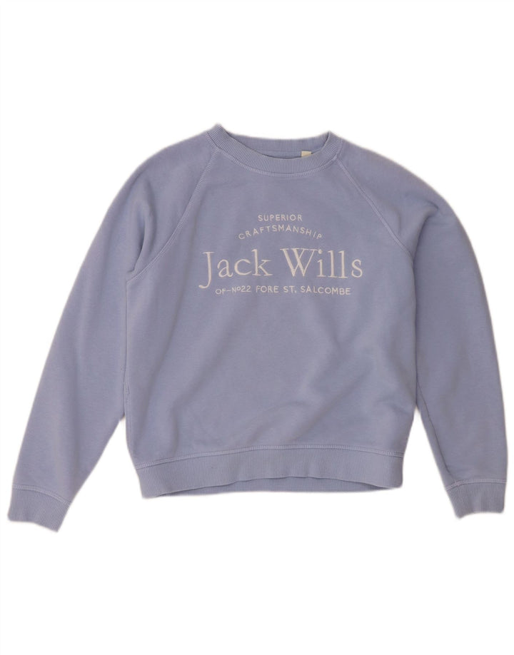 Jack Wills Damen-Sweatshirt in Übergröße mit Grafik, UK 6, XS, Blau, Baumwolle