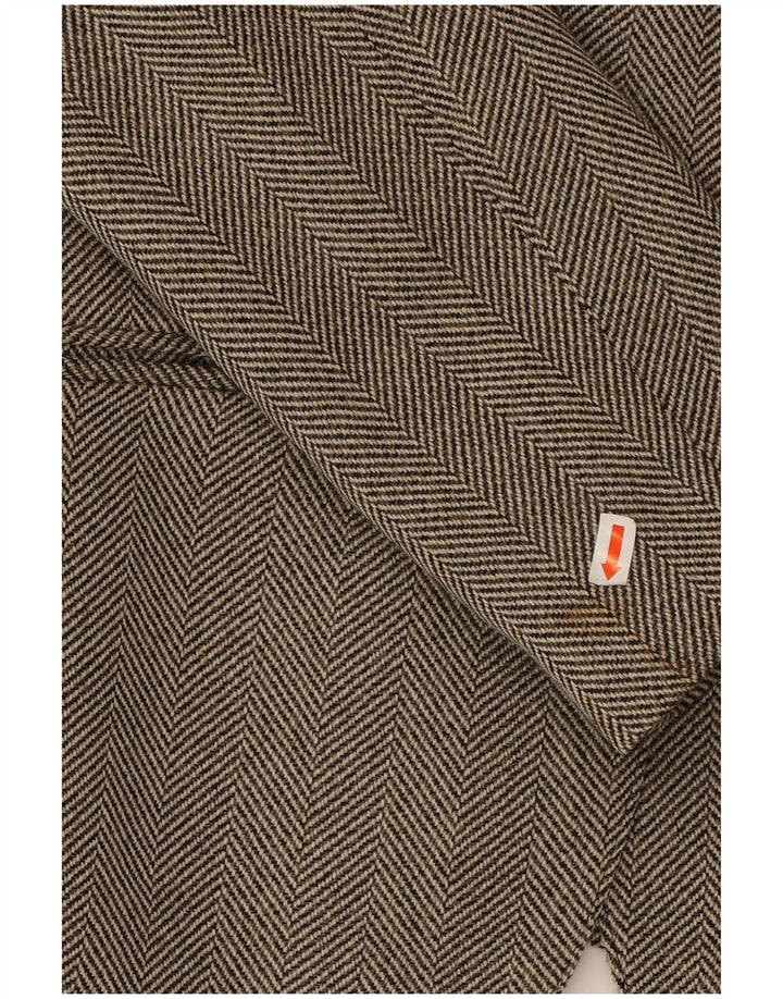 ICEBERG Womens Blazer Jacket IT 44 Medium Brown Herringbone Classic