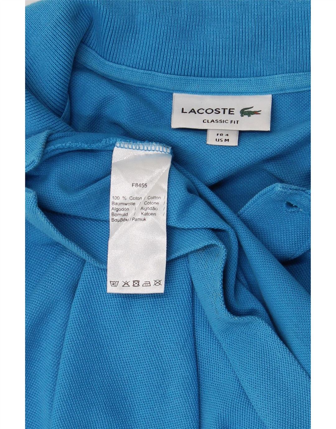 LACOSTE Herren-Poloshirt mit klassischer Passform, Größe 4, mittelblaue Baumwolle