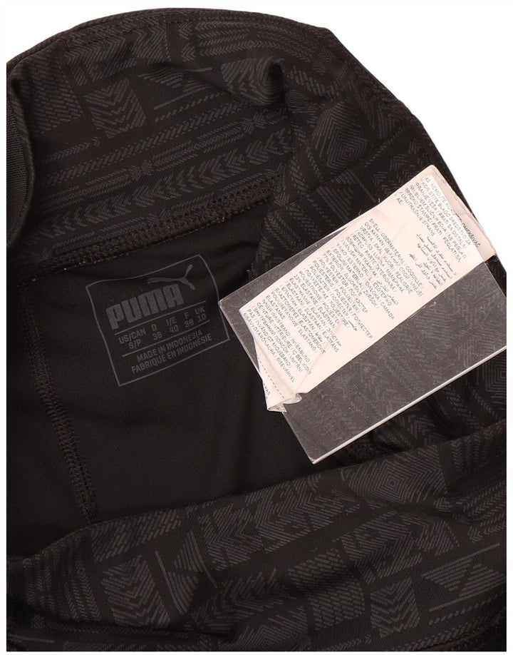 Puma Damen Leggings UK 10 Small Graues geometrisches Polyester