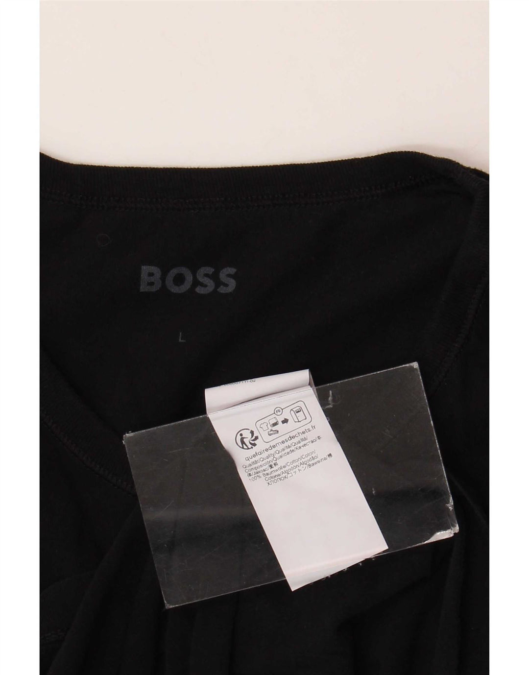 Hugo Boss Herren T-Shirt Top Large Schwarz Baumwolle