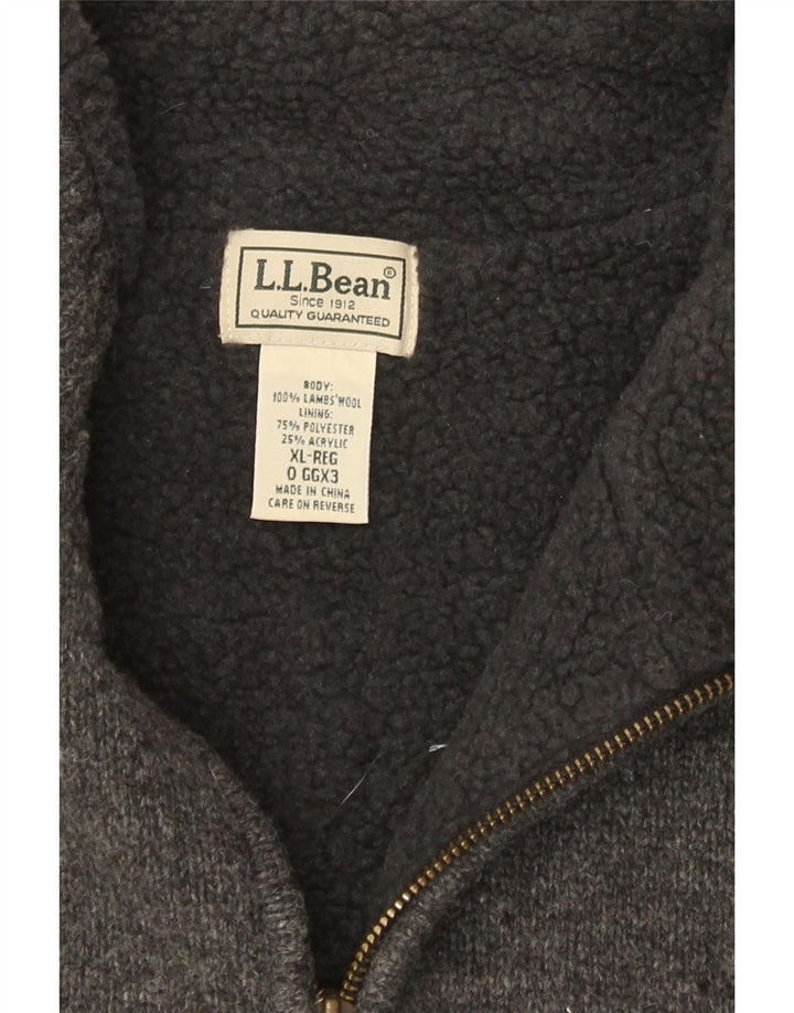 L.L.Bean Herren-Cardigan, ärmellos, XL, graue Wolle
