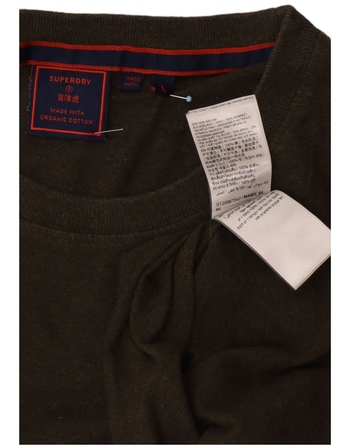 SUPERDRY Herren-T-Shirt-Oberteil, groß, grüne Baumwolle