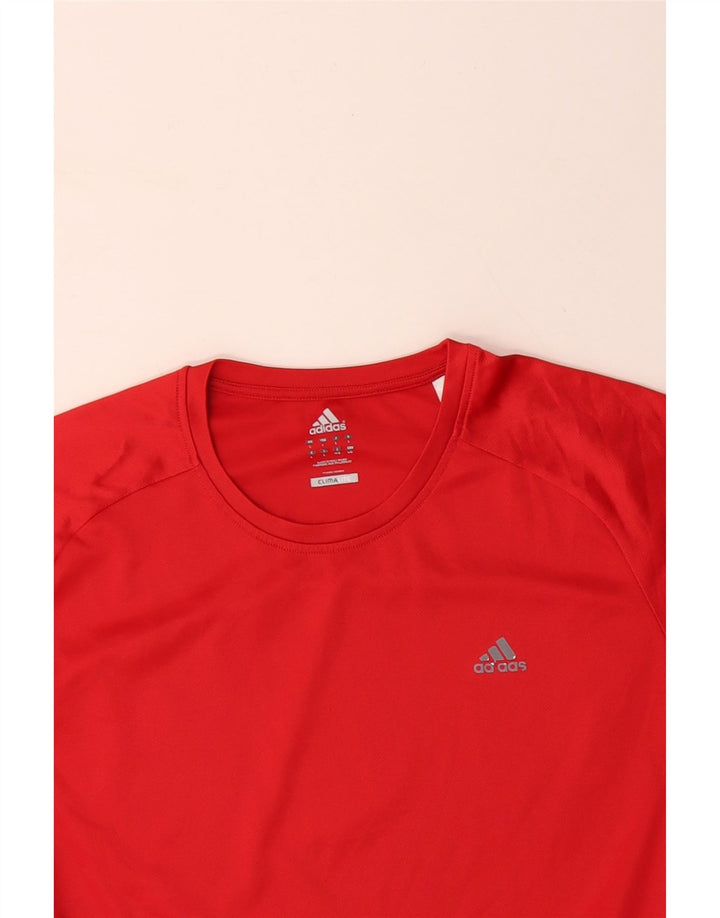 ADIDAS Herren Climalite T-Shirt Top Large Rot