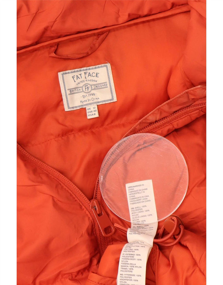 Fat Face Damen Wattierte Jacke UK 12 Mittelorange Polyester
