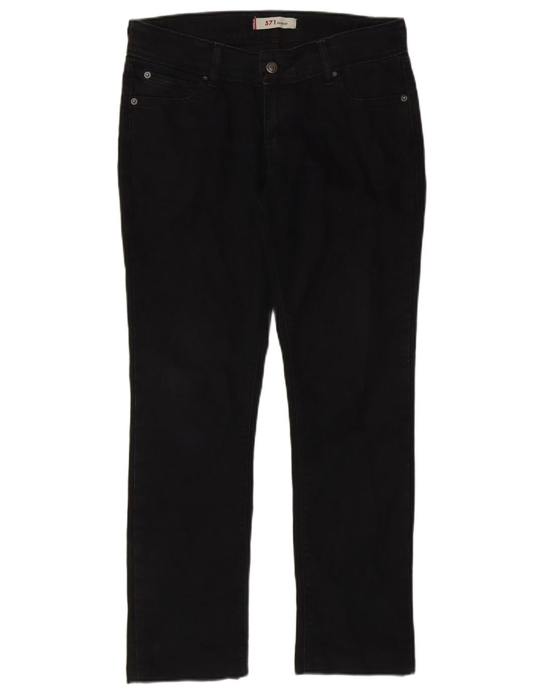 LEVI'S Mens 571 Slim Jeans W32 L29  Black Cotton