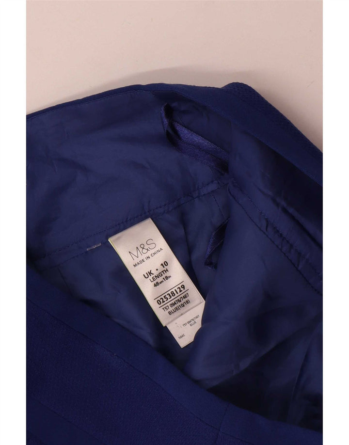 Marks & Spencer Damen Minirock UK 10 Small W30 Blau Polyester