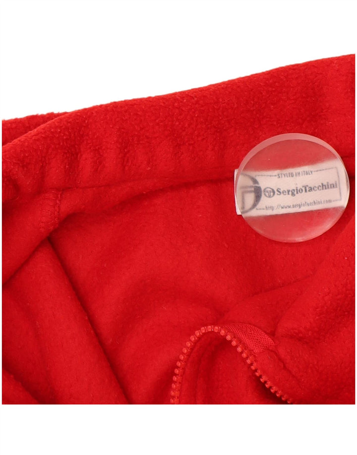 SERGIO TACCHINI Herren-Fleecepullover mit Reißverschluss am Hals, Mittelrotes Polyester