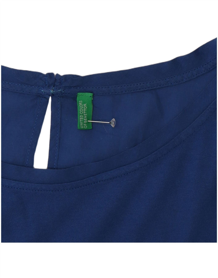 Benetton Damen-Blusenoberteil, UK-Größe 46, Größe L, Blau