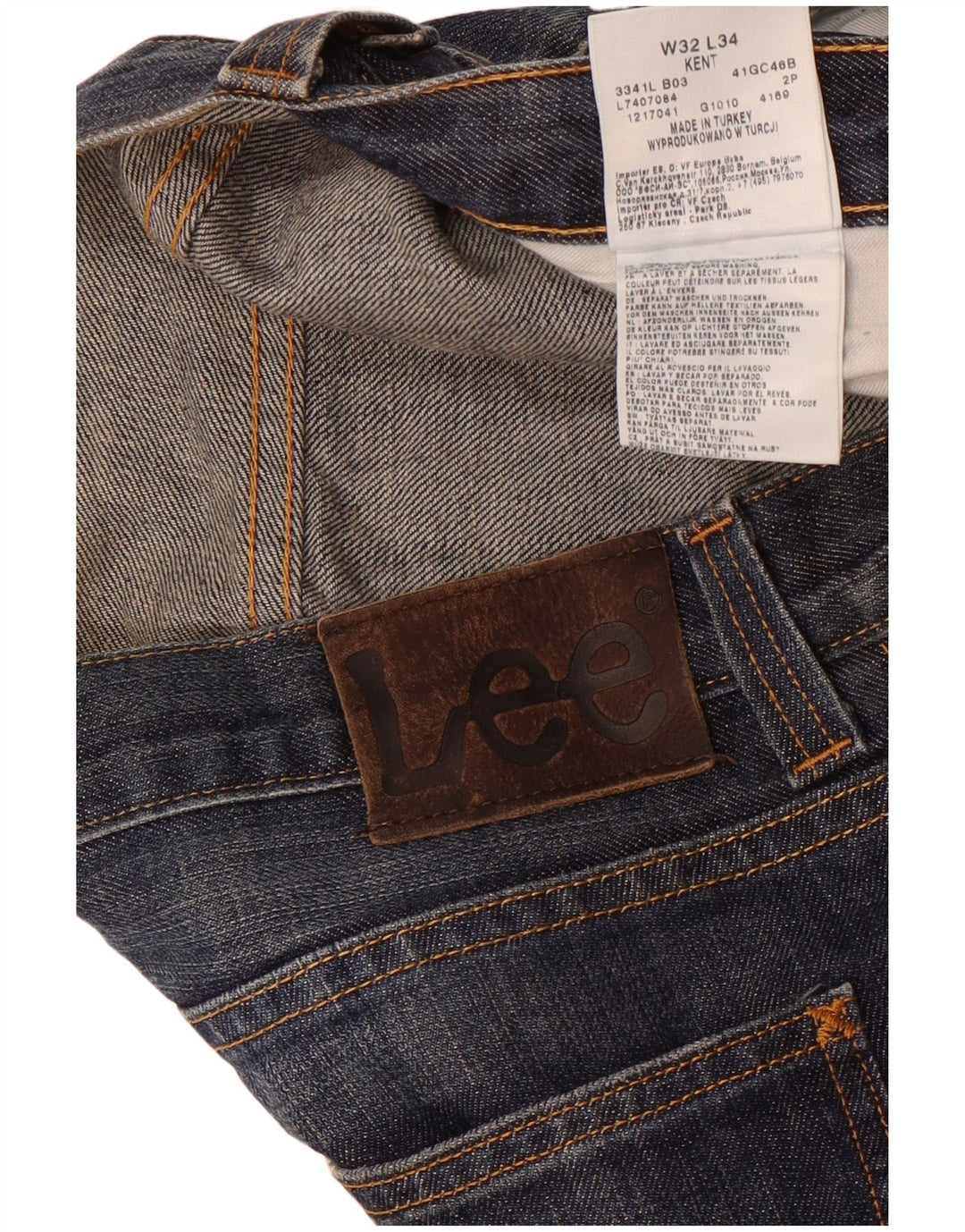 Lee Herren Kent Loose Fit Straight Jeans W32 L34 Marineblaue Baumwolle