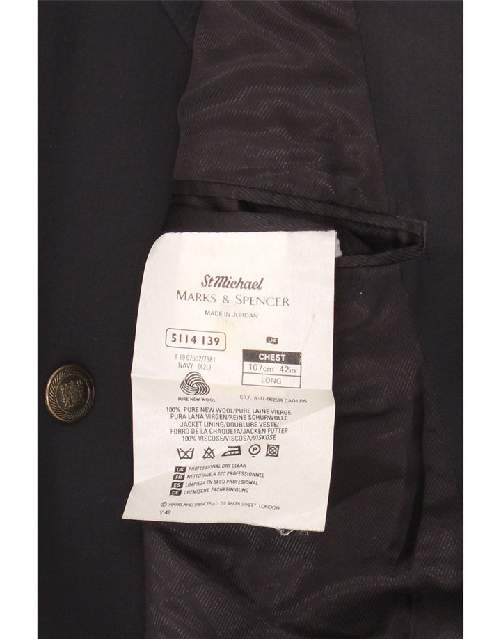 MARKS & SPENCER Zweireihiger Blazer für Herren, Gr. 42, Marineblau