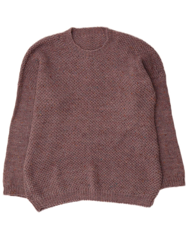 Vintage Damen Pullover mit Rundhalsausschnitt UK 18 XL Braun meliert