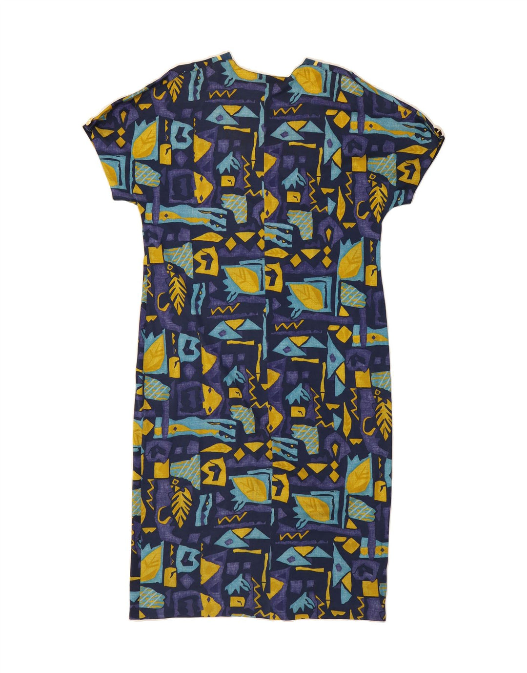 DOMINA Womens Sheath Dress UK 14 Medium Navy Blue Geometric Vintage Domina and Second-Hand Domina from Messina Hembry 
