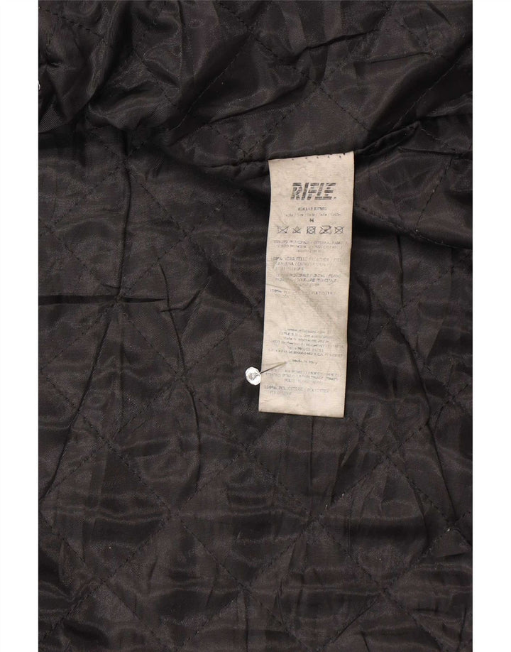 Rifle Womens Leder Racer Jacke Uk 14 Medium Schwarz
